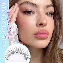 Best-Seller DIY Easy Self-Application Fish-Tail Lash Extensions |   Sectioned Individual Clusters, Soft Thin Band, Large Capacity