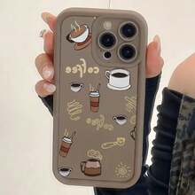 A Brown TPU Full-Body Shockproof Phone Case Featuring A Coffee Cup Design, Suitable For The  Galaxy Series. It Offers Comprehensive Protection And Is A Stylish Option, Making It An Ideal Gift Choice.,Suitable For IPhone17 Air - Coffee Brown - View 3