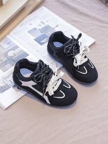 Children's Shoes, Boys' Casual Breathable Sneakers, New Spring/Autumn Versatile Middle/Big Kids Comfortable Trainers, Girls' Leisure Sports Shoes - Black - View 2
