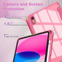 11th Generation 11 - Inch A16 2025, 10.9'' 10th Gen 2022, Slim Lightweight 1110 Th Gen Protective Cover With Trifold Stand, Auto WakeSleep, PC Back, Pink - Pink - View 7