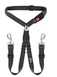 Coleira Guia de Corda Longa Dupla 2 em 1 Resistente para Passeio Cão Grande Médio Pequeno Porte Cachorro - Preto - Visão 2