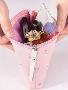 1 szt. Wodoodporna kosmetyczka, woreczek do przechowywania z kwiatowym nadrukiem, kosmetyczka podróżna, kosmetyczka, śliczna kosmetyczka, kosmetyczka podróżna, kosmetyczka, torba do przechowywania kosmetyków, duża pojemność, przenośna torba do przechowywania, mała kosmetyczka na prezent dla kobiet, torba do przechowywania, kosmetyczka podróżna, kosmetyczka