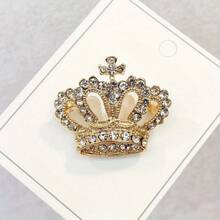1 Retro Girl Brooch, In The Shape Of A Diamond-Encrusted Crown, Gorgeous And Noble, Exquisite And Shining, Suitable For Birthdays, Anniversaries, Daily Wear, And Gifts - Bạc - Xem 3