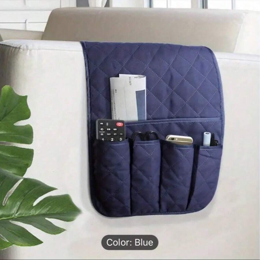 Ultrasonic Flocking Embossed Armrest Pad With Storage Layer, All-Season Modern Minimalist Sofa Armrest Cover