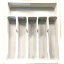 1pc Folding Multipurpose Cutlery Storage Box, Convenient Utensil Holder Tray With Drawer, Elegant & Expandable - Grey - View 12