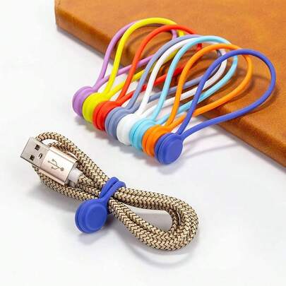 10/5/1 pezzo Cavo magnetico di seconda generazione migliorato, organizzatore di cavi in stile auricolare creativo, avvolgicavo magnetico senza caduta, bobina magnetica adatta per cuffie e cavi dati, accessori per la gestione dei cavi, regalo di Natale ideale per gli amici