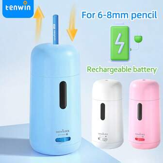  Tenwin 电动卷笔刀 适用于 6-8 毫米铅笔 文具 可充电电池 自动卷笔刀 返校