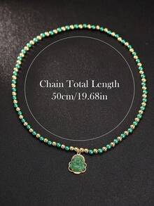 1 pieza Elegante collar de joyería budista - Cadena de cuentas con colgante de Buda para hombres y mujeres, regalo espiritual para Acción de Gracias, cumpleaños, aniversarios - Collar para uso diario y formal, Collares de Buda, Accesorio de fiesta, Estilo bohemio, Acento de piedras preciosas, Diseño intrincado, No magnético