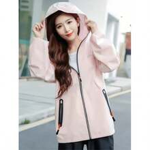 Waterproof Rain Jacket] Waterproof Lightweight Hooded Windbreaker - Women's Packable Active Outdoor Raincoat Jacket