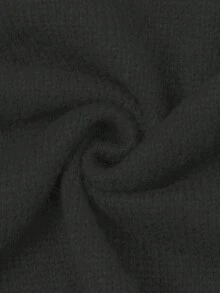 1 pieza Blusa de mujer de talla grande de cuello en V de manga larga de unicolor de tela de punto acanalada, con botones, suelta, suave y transpirable, adecuada para citas, vacaciones, uso diario en otoño e invierno