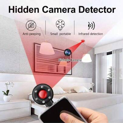 Portable Hidden Camera Detector For Hotels & Locker Rooms - Touch & Remote Control, Rechargeable Battery, Ideal Travel Accessory & Gift