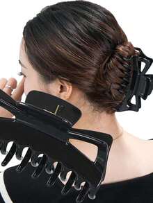 1pc Plastic Hair Clip For Updo Clips - Stylish And Simple Hair Accessory For Girls With High Ponytail Winter Claw Clips Bowknot Hair Claws Elegant Hair Clutch