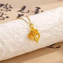 1pc Carnation Pendant Necklace, New Chinese Style Elegant Hollow Design Choker Necklace, Girlfriend Gift