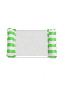 1个带网眼的充气泳池吊床 - 条纹成人躺椅，适合度假、派对和休闲放松，有粉色、黄色、白色、绿色、蓝色等多种颜色可选，户外吊床，海滩和泳池必备，非常适合拍照