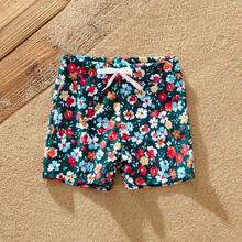 Family Matching Flora Swim Trunks Or Strap Two-Piece Swimsuit - 墨綠色 - 查看 6