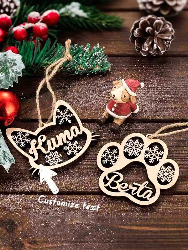 Personalized! Your Dog's Name On A Custom Dog Paw Christmas Ornament Dog Paw Christmas Ornament Personalized(8*8cm), Office Decor, Elegant Living