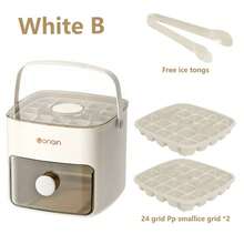 1pc Easy Release Ice Cube Tray, One-Touch Pressure Ice Maker Mold, Home Use Ice Block Storage Mold (48-Grid Ice) - White - View 2