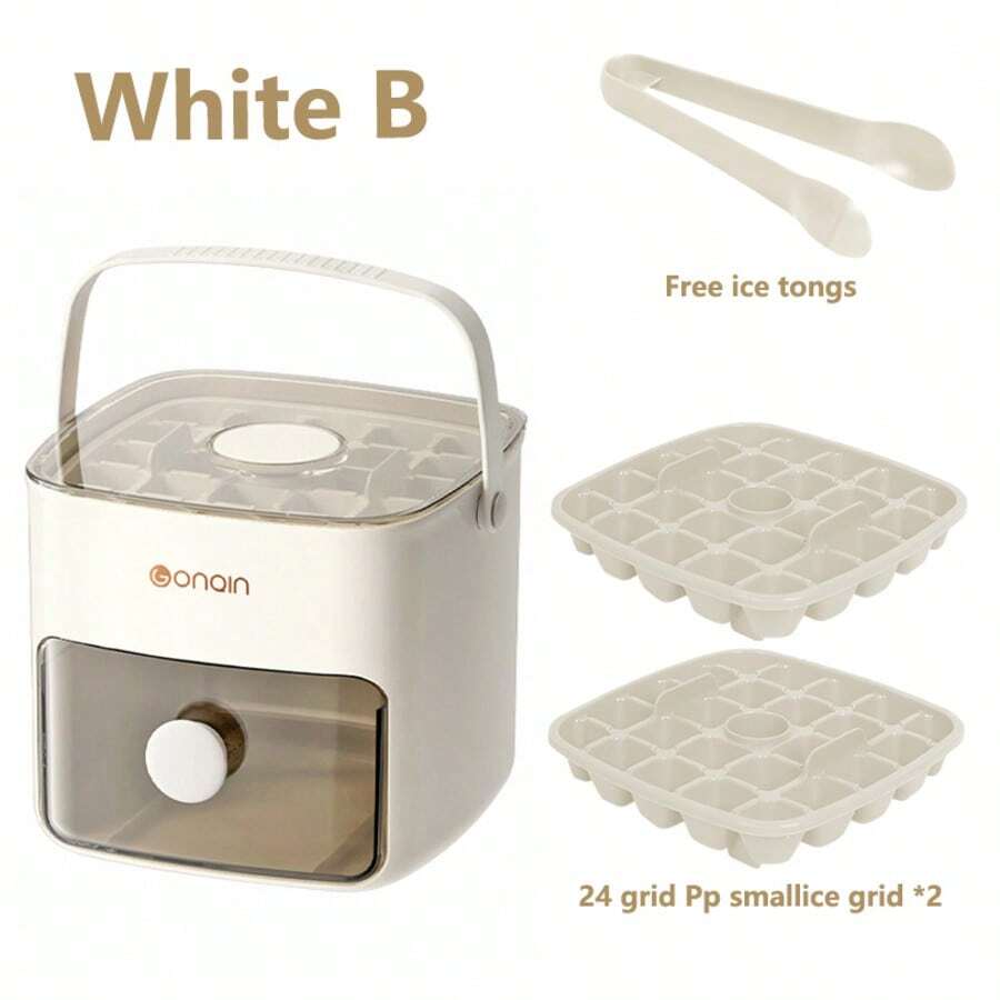 1pc Easy Release Ice Cube Tray, One-Touch Pressure Ice Maker Mold, Home Use Ice Block Storage Mold (48-Grid Ice)