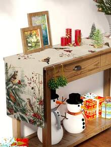 1 pieza Camino de mesa con diseño de pájaro navideño, Camino de mesa decorativo navideño, Camino de mesa tipo lino navideño, Camino de mesa, Camino de mesa, 1 pieza Camino de mesa, 4 piezas Individuales, 1 pieza Funda de cojín (Relleno no incluido), 3 productos disponibles, Decoración de hogar de temporada para interiores y exteriores, Suministros para fiestas de Navidad, Decoración navideña para el hogar, Decoración navideña para la habitación, Decoraciones para fiestas de Navidad - Multicolor - Ver 3