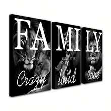 3 tấm áp phích vải canvas, nghệ thuật hiện đại, gia đình sư tử, món quà lý tưởng cho phòng khách, nhà bếp, trang trí tường nghệ thuật trang trí tường, trang trí nhà cửa, nghệ thuật tường, trang trí phòng, trang trí phòng, không có khung - Nhiều màu - Xem 1