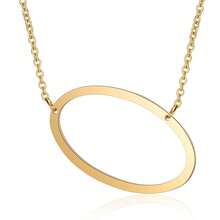 1pc Fashion Simple Elegant Lady Style Silver 26 Letters Large Letter Pendant Necklace