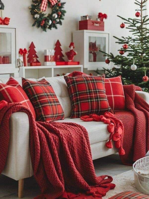 1pc Soft Plaid Back Decorative Throw Pillow Cover, Birthday Party, Valentine's Day, Wedding Decor Gift