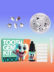 Kit com 100 Mini Joias Dentárias de Resina para Fazer Bijuterias DIY - Kit Inicial para Criar Joias Dentárias da Moda (SEM LUZ UV)