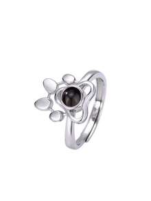 Customized Dog Paw Projection Ring, Pet Photo Ring, Pet Memorial Jewelry, Projection Jewelry, Puppy Photo Ring, Gift For Mom, Christmas Gift For Her