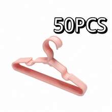 10/20/30/40/50/60pcs Sturdy Plastic Hangers - Non-Slip, (White, Black, Blue, Pink, Green, Gray) With Grooved Shoulders For Firm Grip - Ideal For Home Closets, Dorms And Wardrobe Organization