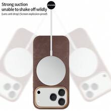VIETAO 奢华磁吸式纯色纹理基础款手机壳，兼容 17 Air Pro Max 16 15 14 13 17 Pro，高品质磁吸充电设计，也适用于 Galaxy S25 S24 Ultra 手机，专业礼品之选。 - 棕色 - 查看 7