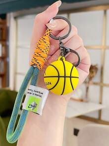 1pc Basketball Shaped Keychain, Creative Personalized Backpack Bag Pendant, Car Key Chain, Birthday Gift, Souvenir