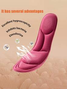 1 par de plantillas acolchadas y calientes, terciopelo suave para mantener la temperatura constante en invierno, masaje 5D para absorción de sudor y ventilación, soporte de arco para alivio del dolor, adecuado para zapatos deportivos, casuales y de tacón alto de hombres y mujeres, apto para uso en exteriores, deportes y hogar