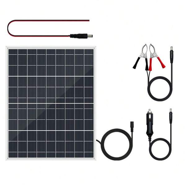 ZGZXSEXHZ 1pc 15W Portable Solar Panel With DC Port, High-Efficiency Output, Suitable For RV Travel, Self-Driving, Outdoor Camping, Yard/Balcony Lighting, Pet House Ventilation, Hiking, Fishing, Emergency Power Supply, Power Bank Charging, Small Appliance Power Supply