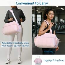 Ladies' Fitness Bag 30L, Simple And Stylish Solid Color Travel Suitcase, Multi-Functional Large Capacity Fitness Bag, Portable Weekend Bag, Waterproof And Anti Fouling Fitness Bag, Airplane Personal Belongings Travel Organizer, Luggage Bag Handbag, Fitness Bag With Dry And Wet Pockets, Suitable For Outings, Short Trips, Fitness And Sports Travel, Graduation Bag, School Supplies