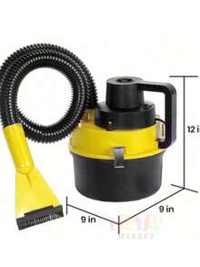 Aspiradora portátil, aspiradora de mano para coche, aspiradora para coche, aspiradora en seco y húmedo, aspiradora doméstica multifuncional, aspiradora multifuncional para coche, aspiradora de bote en seco y húmedo, aspiradora de alta potencia de 12 V, aspiradora, aspiradora con función de compresor, colchón inflable y flotador de piscina, húmedo y seco, suministros para coche, herramientas de limpieza, diseño compacto y portátil, adecuado para limpiar vehículos, camiones, alfombras, pisos, etc. (amarillo) - Amarillo - Ver 3