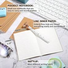 20pcs, 5pcs Small Size Kraft Paper Pocket Notebooks, Ideal For Travel, School And Office, Blank/Lined Pages, Diary/Memo Pad, Brown Cover, Back To School Supplies