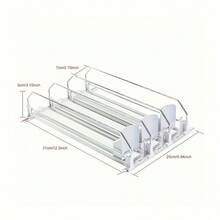 3pcs/5pcs Adjustable Refrigerator Beverage Rack, Soda Can Organizer, Drink Pusher, Beverage Bottle Storage Shelf, Suitable For Food Compartment & Kitchen, Space Saving, Easy Access Design