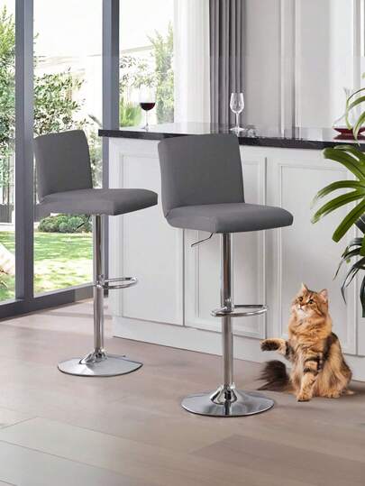 1 pieza/2 piezas/4 piezas Fundas de taburete de barra de seda de leche de unicolor, removibles y lavables, de poliéster moderno, elásticas, a prueba de polvo y resistentes a las manchas para el hogar, bar, hotel, club, taburetes giratorios sin respaldo, para todo el año