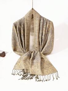 1pc Women's Fashion Multi-Color Cashew Scarf, Classic Paisley Pattern Headscarf & Shawl, Silky Cashmere Accessory, Suitable For Daily Wear, Beach Cover-Up, Holiday Gift, Air-Conditioned Room, All Seasons - Light Green - View 15