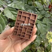 1 pieza Caja de almacenamiento en miniatura, Estantería de joyas de madera en micro escala, Caja de exhibición de almacenamiento de especímenes minerales, Exhibición de almacenamiento en micro escena, Caja de almacenamiento de madera en micro escala