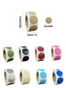 1Roll Kraft Paper Round Self-Adhesive Label Paper, Solid Color Kraft Paper Label Sticker, Mini Brown Kraft Round Label Stickers, DIY Stickers, Holiday Decorations, Seal Stickers For Gifts And Packaging, Plain Spiral Sketchbook, Simple And Portable Sketch Pads, Simple Multi-Purpose Writable Label Sticker For Student, School, Office, Christmas - Multicolor - View 10