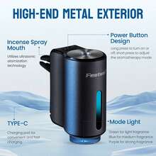 Smart Car Air Vent Freshener With 3 Adjustable Levels, Car Aromatherapy Diffuser With 3 Bottles Of 10ml Natural French Fragrance Perfume Car Aroma Or Home Use