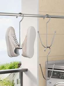 6pcs Stainless Steel Shoe Rack, Home Shoe Rack, Stainless Steel Shoe Rack - 2/4 Pcs, Shoe Display Hanging Hook Stainless Steel Shoe Rack, Shoe Rack