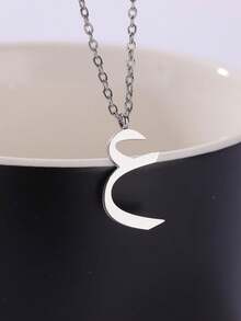 1 Pc Fashion Initial Arabic Letter Necklace For Women Men Gold Color Stainless Steel Pendant Necklace Islamic Jewelry Collar
