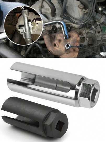 带侧线切口的氧气传感器插座 3/8 英寸驱动器 X 7/8 英寸（22 毫米）适合所有车辆 O2 拆卸和安装偏移氧气传感器插座（产品描述：其上的痕迹是防锈油，用于防止生锈，而不是产品污垢或质量问题。）