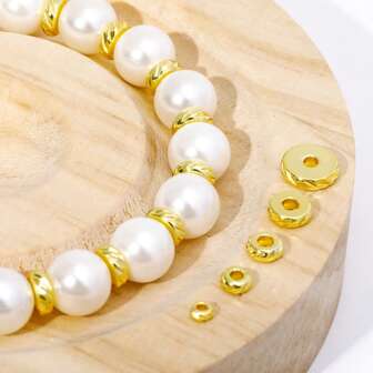 3/4/5/6/8mm 14K/18K镀金黄铜条纹隔珠，适用于手链配件DIY珠宝制作用品，金属珠子，珠宝用品，珠子分离器散珠批发