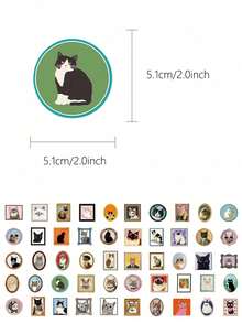 50 pegatinas lindas de gatos, de uso múltiple para cuadernos, portátiles, fundas de teléfonos, equipaje, monopatines, cascos, pegatinas decorativas, útiles escolares, de vuelta a la escuela