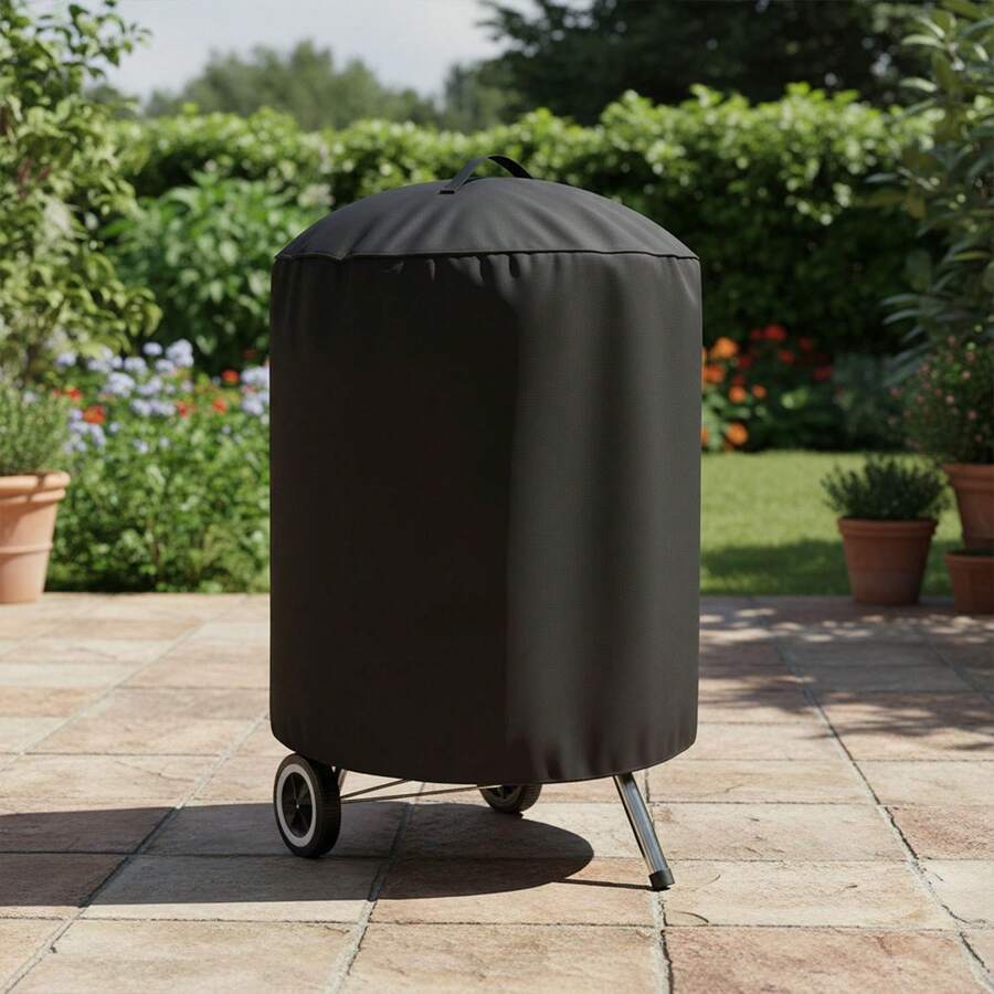 Funda Premium para Asador Redondo 76x71 cm – Impermeable, Resistente al Sol, Lluvia y Viento, Protección Exterior con Diseño Elegante, Alta Durabilidad - Negro - Ver 1