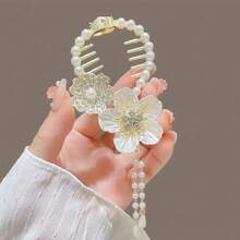 1pc Rhinestone Decorated Scrunchie With Tassel, Multi-Style Hair Claw Clip For Bun, Ponytail, Elegant & Luxurious Hair Accessory, Claw Clips, Hair Claws, Hair Slide, Hair Barrettes