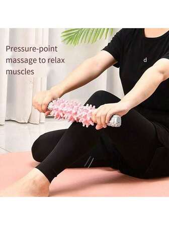 1pc Muscle Massage Stick Spiky Roller Yoga Gear Deep Tissue Relaxation Massage Roller
